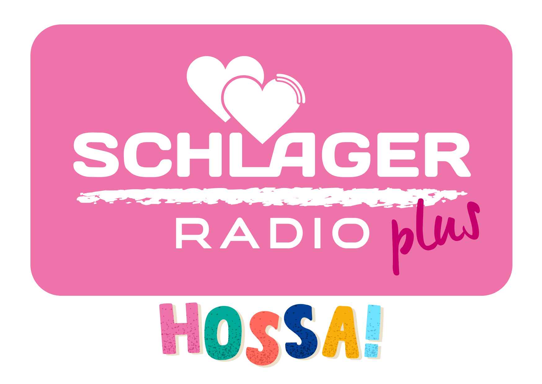 Das Bild zeigt das Logo von Schlager Radio plus - Hossa!